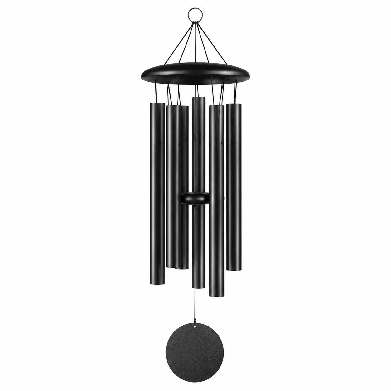 Windspiel 85 cm Metall Schwarz mit tiefem Klang für Innen und Außen