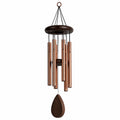 Windspiel 90 cm aus Metall und Holz in Kupferbraun mit Klangröhren für Garten und Balkon