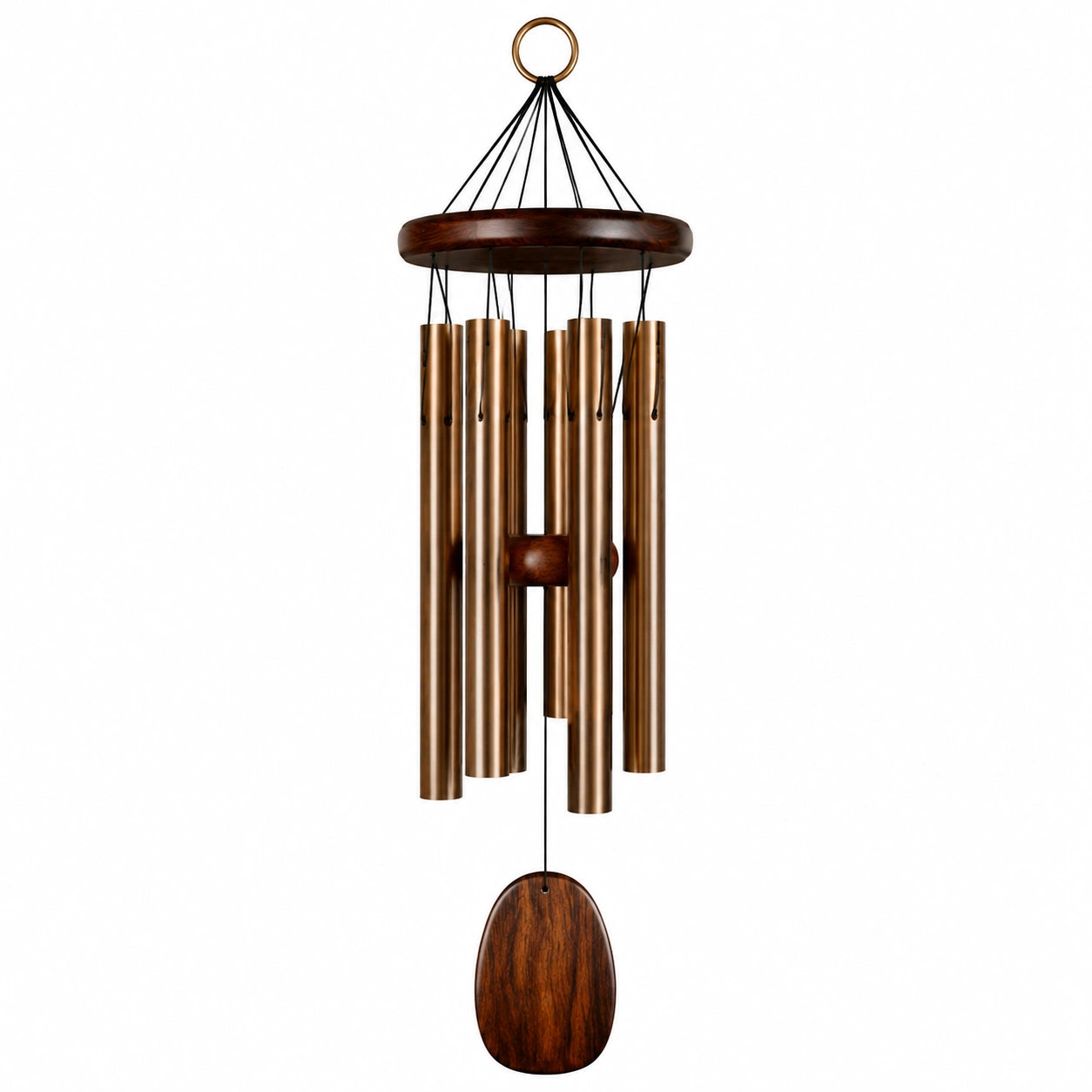 Windspiel 90 cm aus Metall und Holz in Braun Schwarz für Innen und Außen