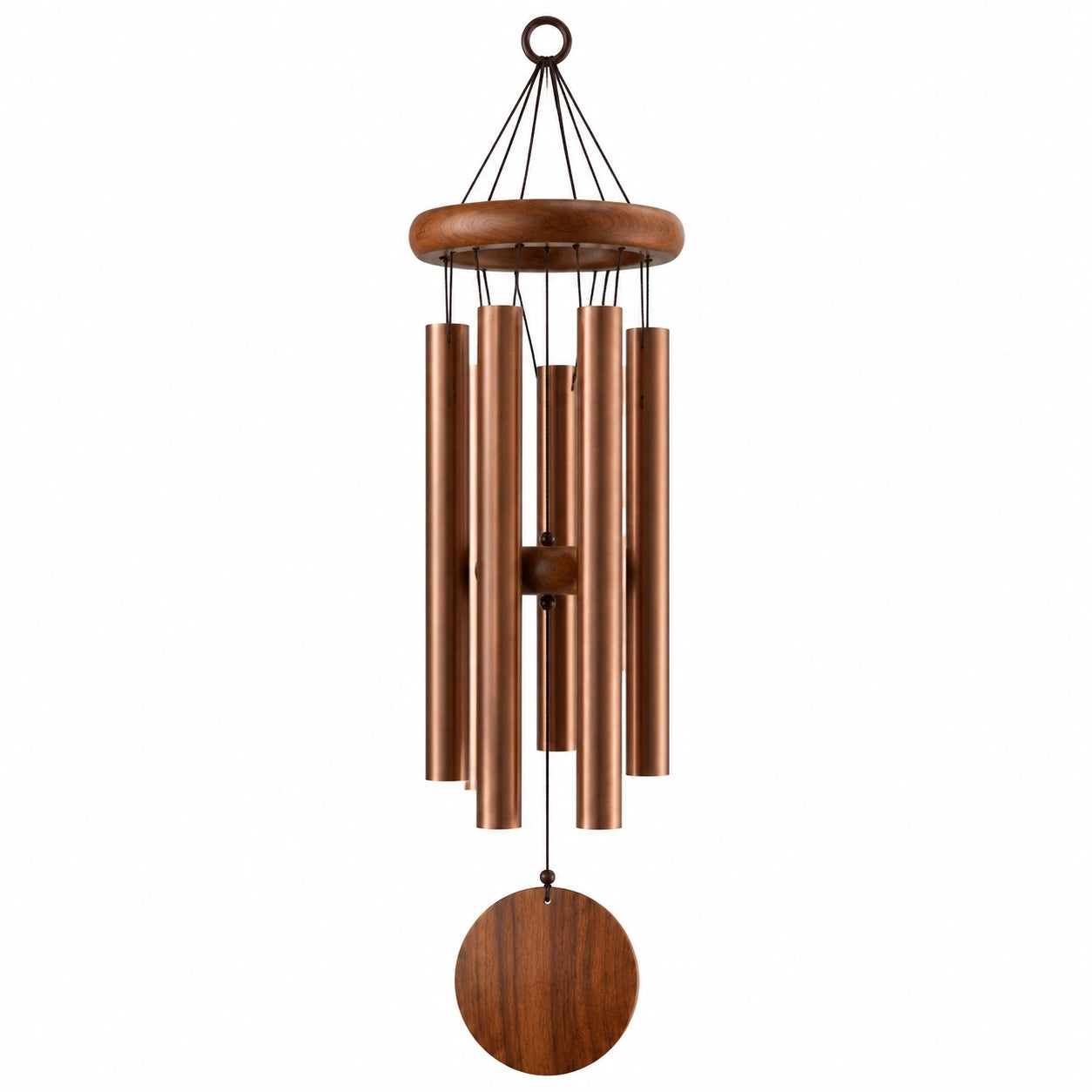 Windspiel 90 cm aus Metall und Holz in Kupferbraun zum Aufhängen