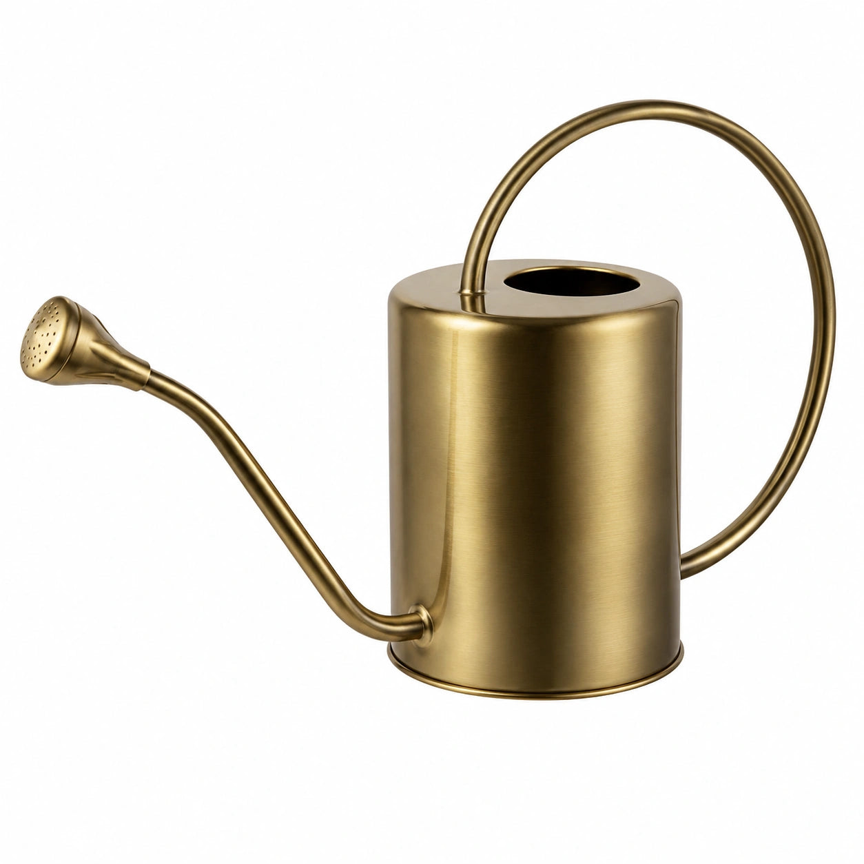 Gießkanne 1.5 L Metall Gold mit Brausekopf für Pflanzenpflege