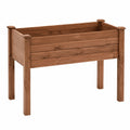 Hochbeet 120 x 60 x 80 cm aus Holz braun für Garten und Balkon