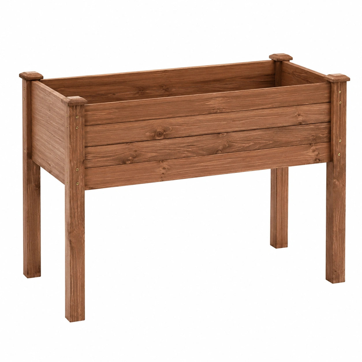 Hochbeet 120 x 60 x 80 cm aus Holz braun für Garten und Balkon
