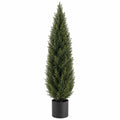 Künstlicher Zypressenbaum 180 cm aus Kunststoff Grün im schwarzen Topf für Innenräume