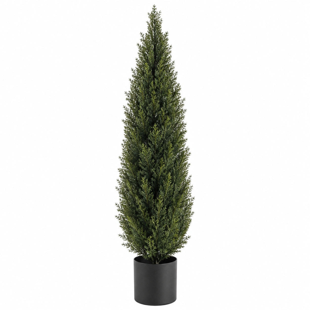 Künstlicher Zypressenbaum 180 cm aus Kunststoff Grün im schwarzen Topf für Innenräume