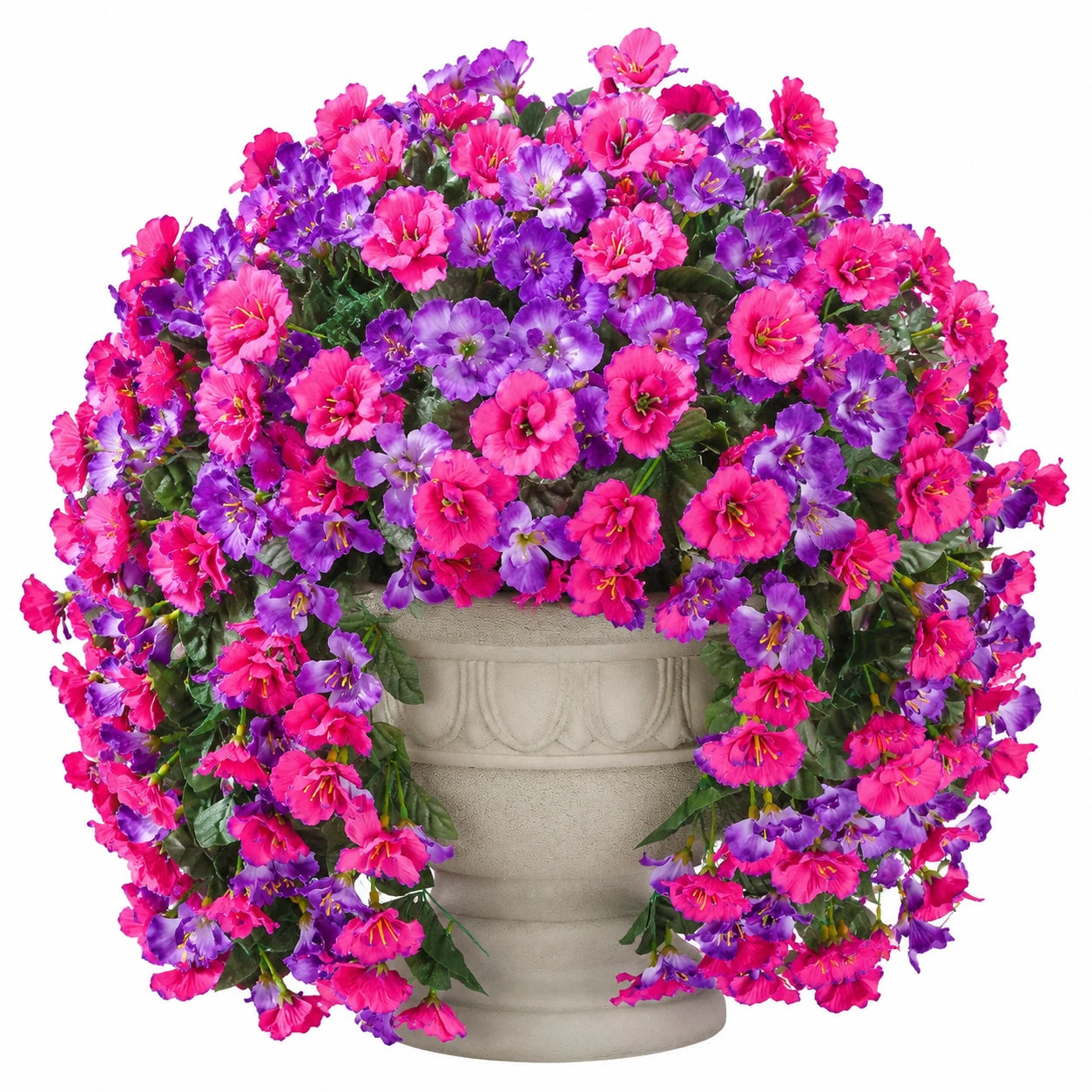 Künstliche Topfpflanze 65 cm Pink Violett mit Kunststoffblüten für Innenräume